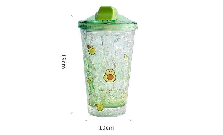 Double Layer Cartoon Summer Oush lid Ice Cup To Keep Cold Water Cup - Bellarte Enchanté Double Layer Cartoon Summer Oush lid Ice Cup To Keep Cold Water Cup